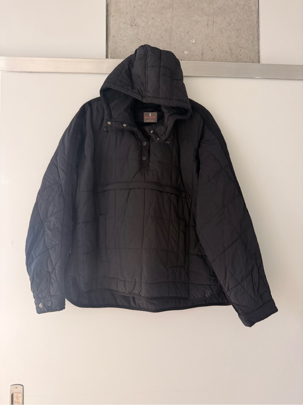 Free People Pippa Packable Puffer Black Quilted Hooded Pullover Coat